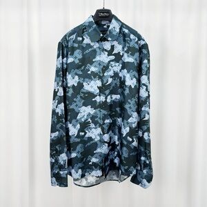 🚩steal Authentic Louis Vuitton Blue and Black Camouflage Shirt